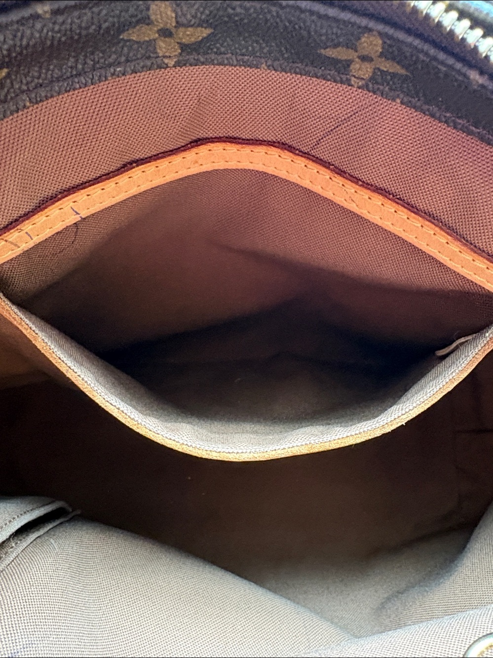 Louis Vuitton Monogram Cabas Piano Canvas Shoulder Bag in Brown with Tan Straps - Picture 11 of 12
